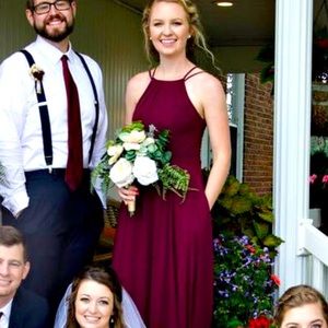 Merlot/wine colors bridesmaid/prom/formal dress